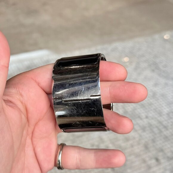 Hermès Black Enamel Extra Wide Clic Clac H PHW Bracelet - Picture 10 of 12